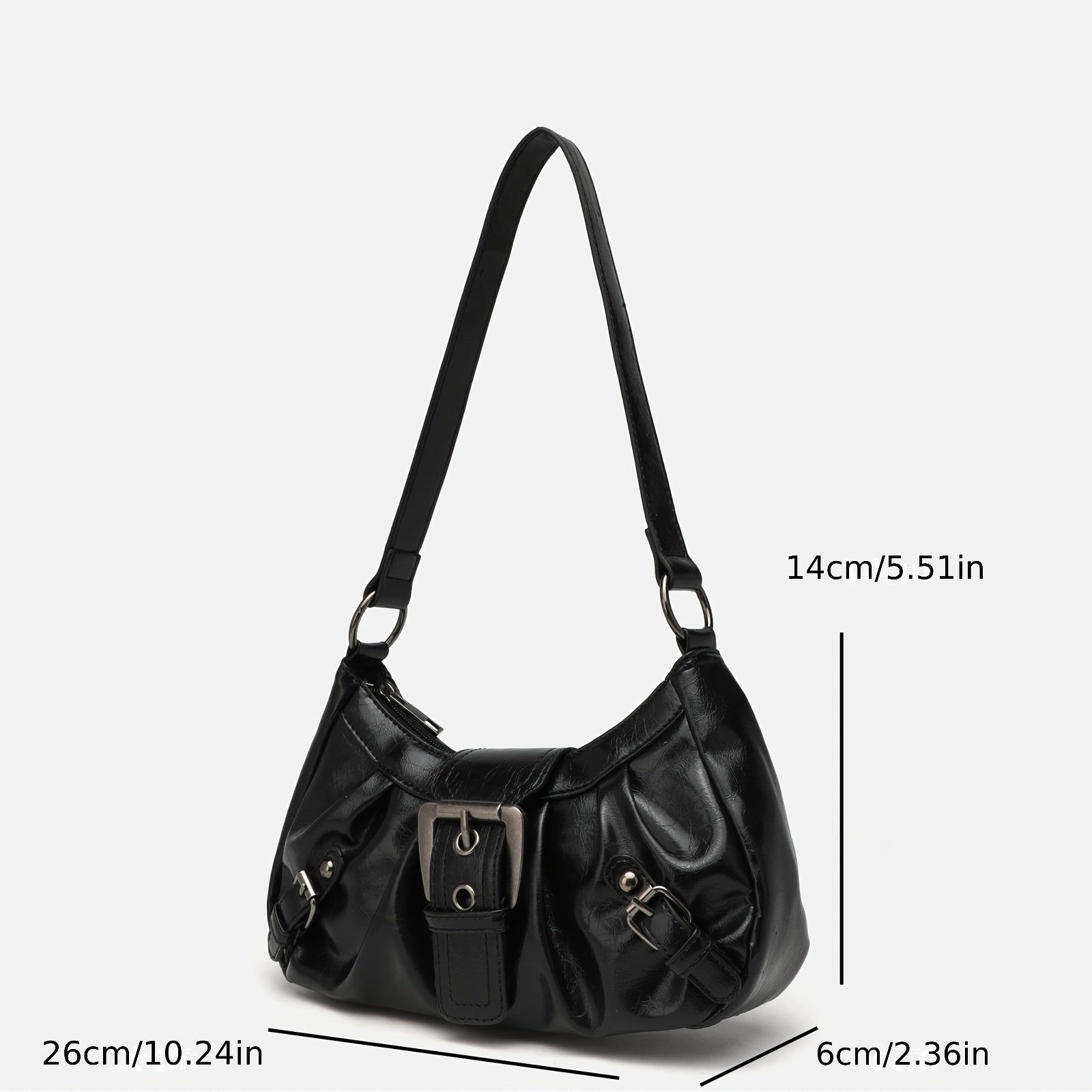 [Punk Motorcycle Bag] Vintage Punk Style Women's Motorcycle Shoulder Bag | Small Niche Underarm Crossbody Bag, 2024