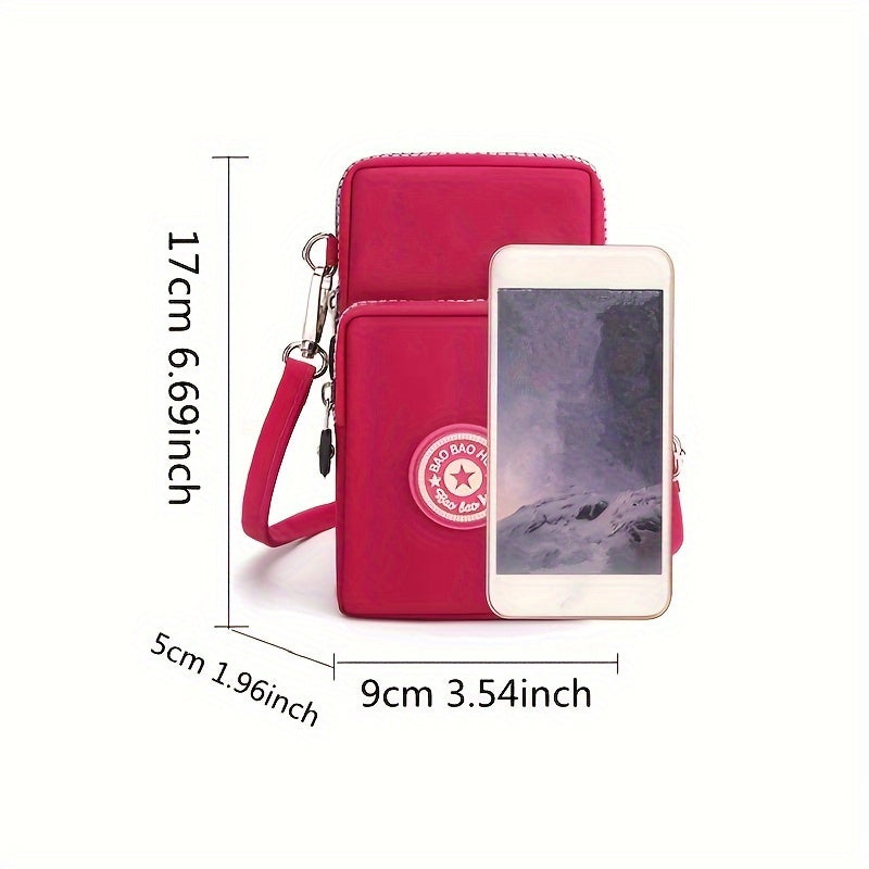 1pc Sport Wallet, Mobile Phone Bag, Shoulder Bag, Handbag, Coin Purse, Retro Keychain Small Purse