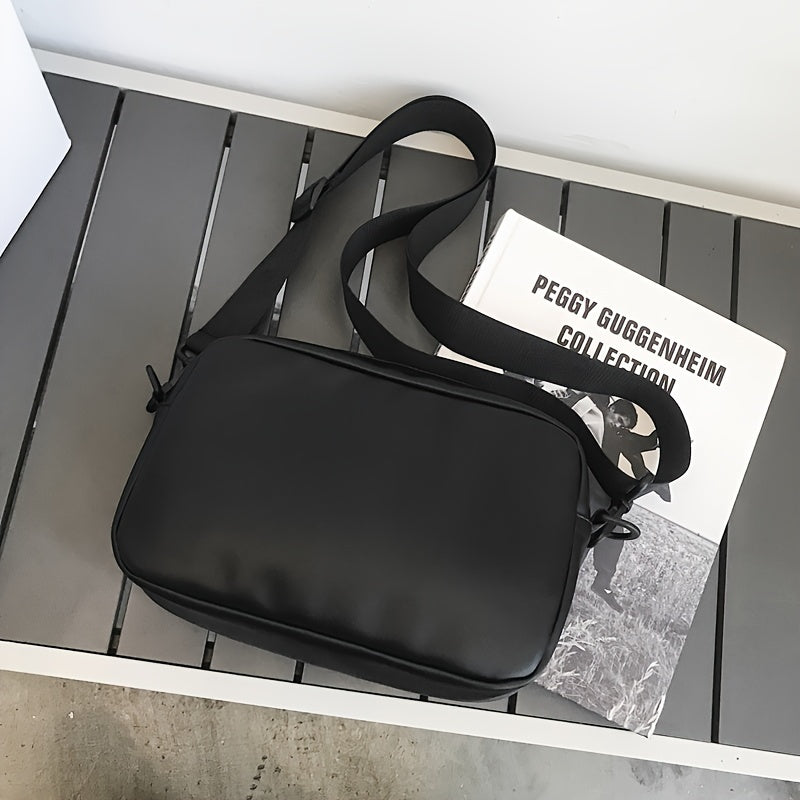 1pc Zipper Men's Solid Color Commuter Daily Trendy Versatile Crossbody Bag