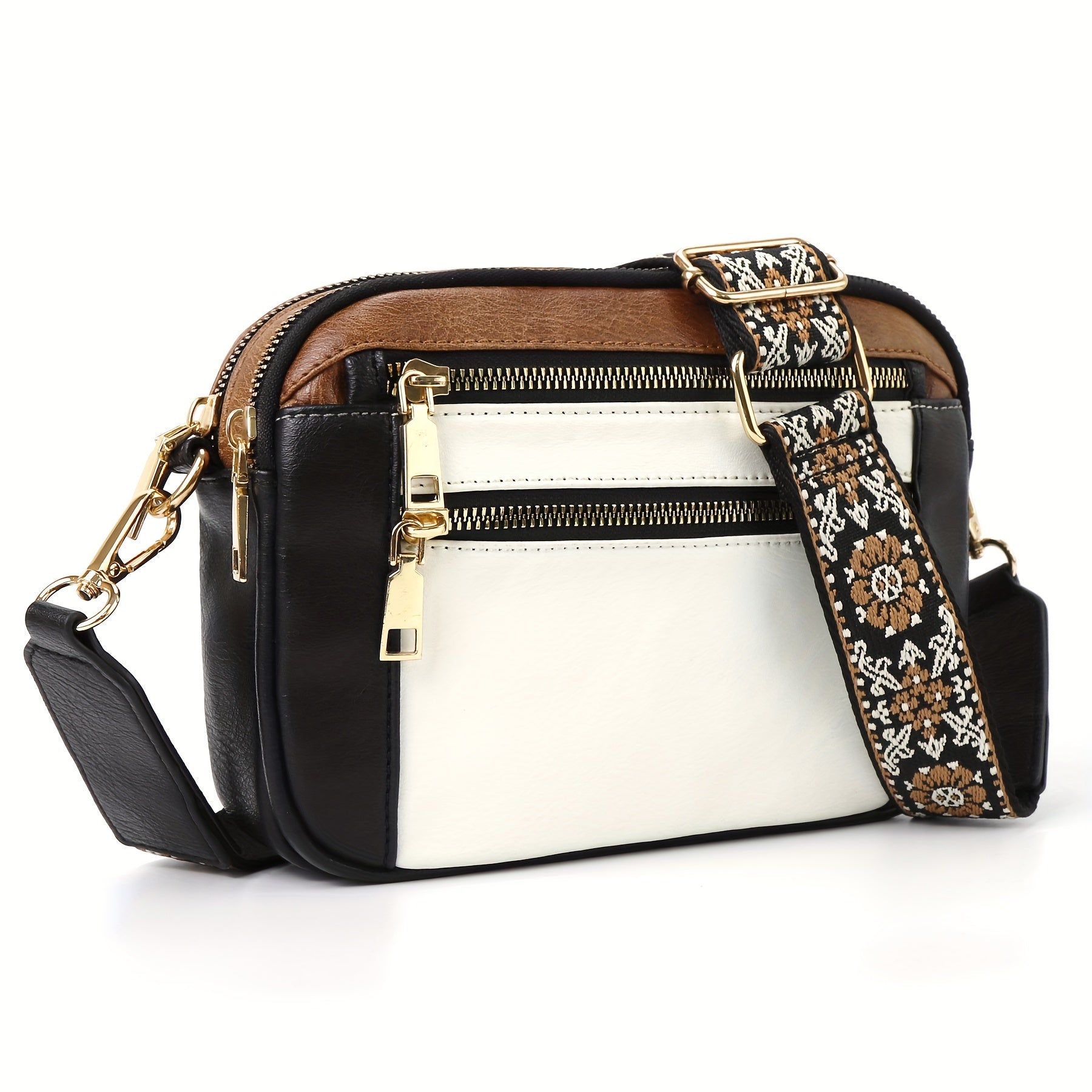 1pc Bohemia Women's Casual Crossbody Bag, Trendy PU Vegan Crossbody Purse for Women, Vintage Small Shoulder Bags with Retro Adjustable Shoulder Strap, Lightweight And Spacious Commuter Bag, Ethnic Style, Preferred Package Type