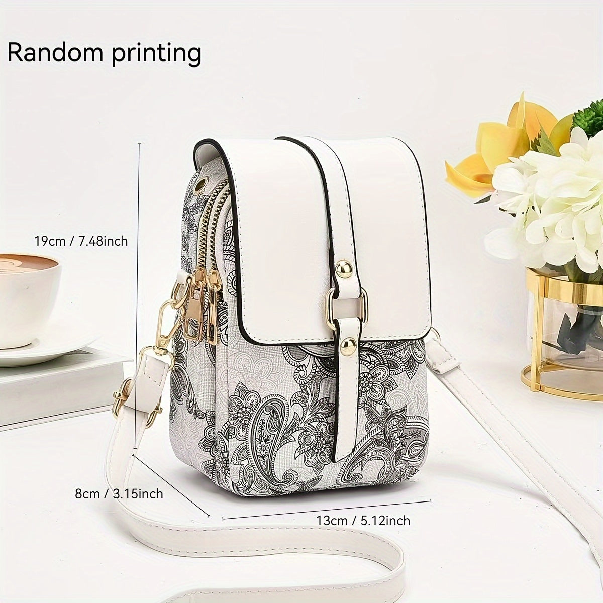 2024 New Small Multi-layer Mobile Phone Bag, High-end Light Luxury Print Single Shoulder Crossbody Bag for Women