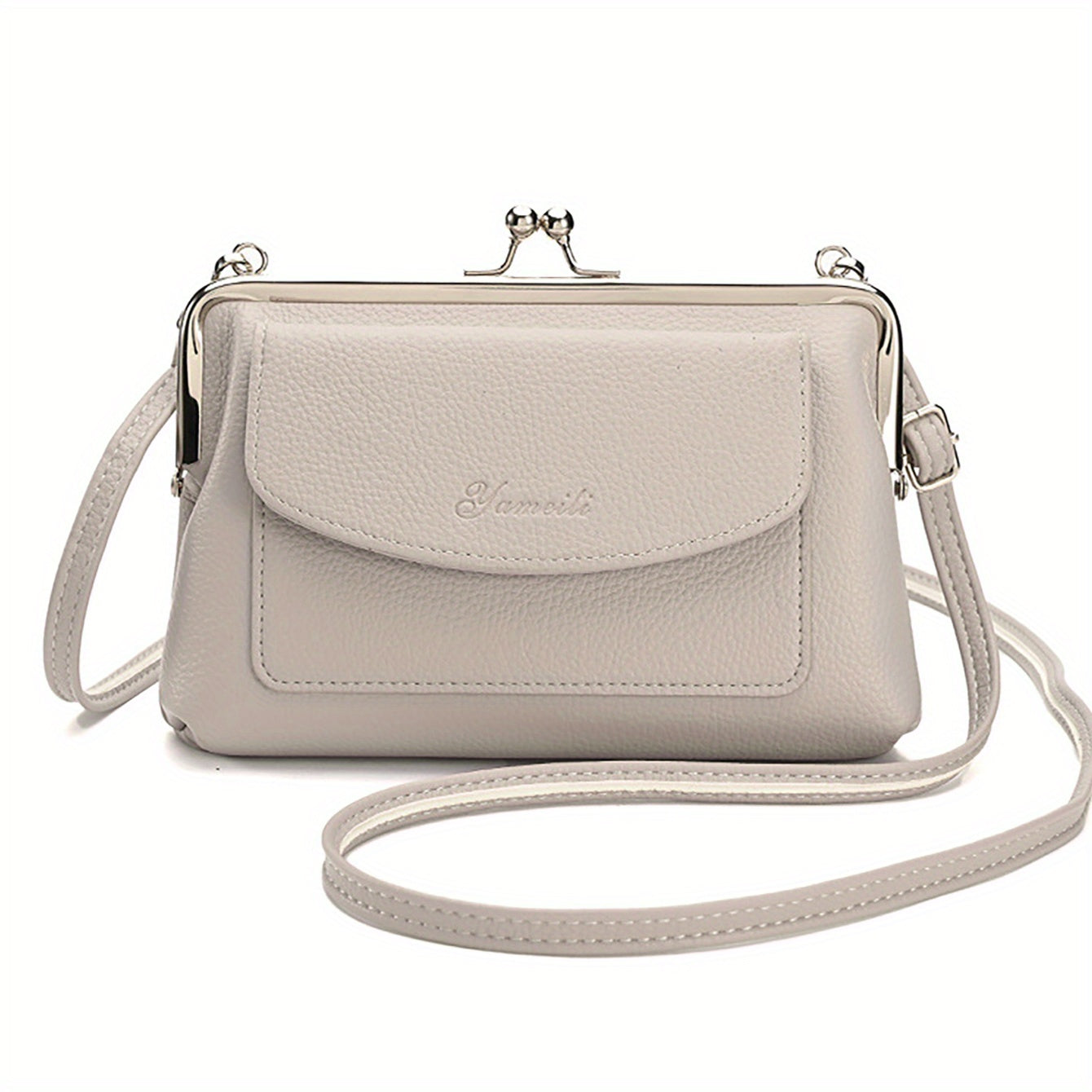 Elegant Beige Women's Crossbody Bag - Large Capacity Shoulder Purse with Adjustable Strap, Flap Closure & Polyester Lining, Perfect for Casual or Evening Outfits