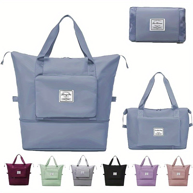 1pc Oxford Cloth Travel Duffel Bag Large Capacity Travel Bag, Expandable Foldable Travel Duffel Bag, Dry and Wet Separation Portable Travel Duffel Bag, Overnight Bag for Women and for Man