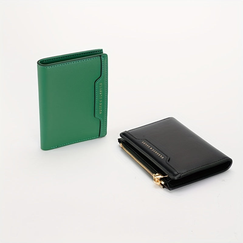 2024 Chic Women's Slim Wallet with Zipper - Multi-Functional, Ultra-Thin Card Holder in Multiple Colors