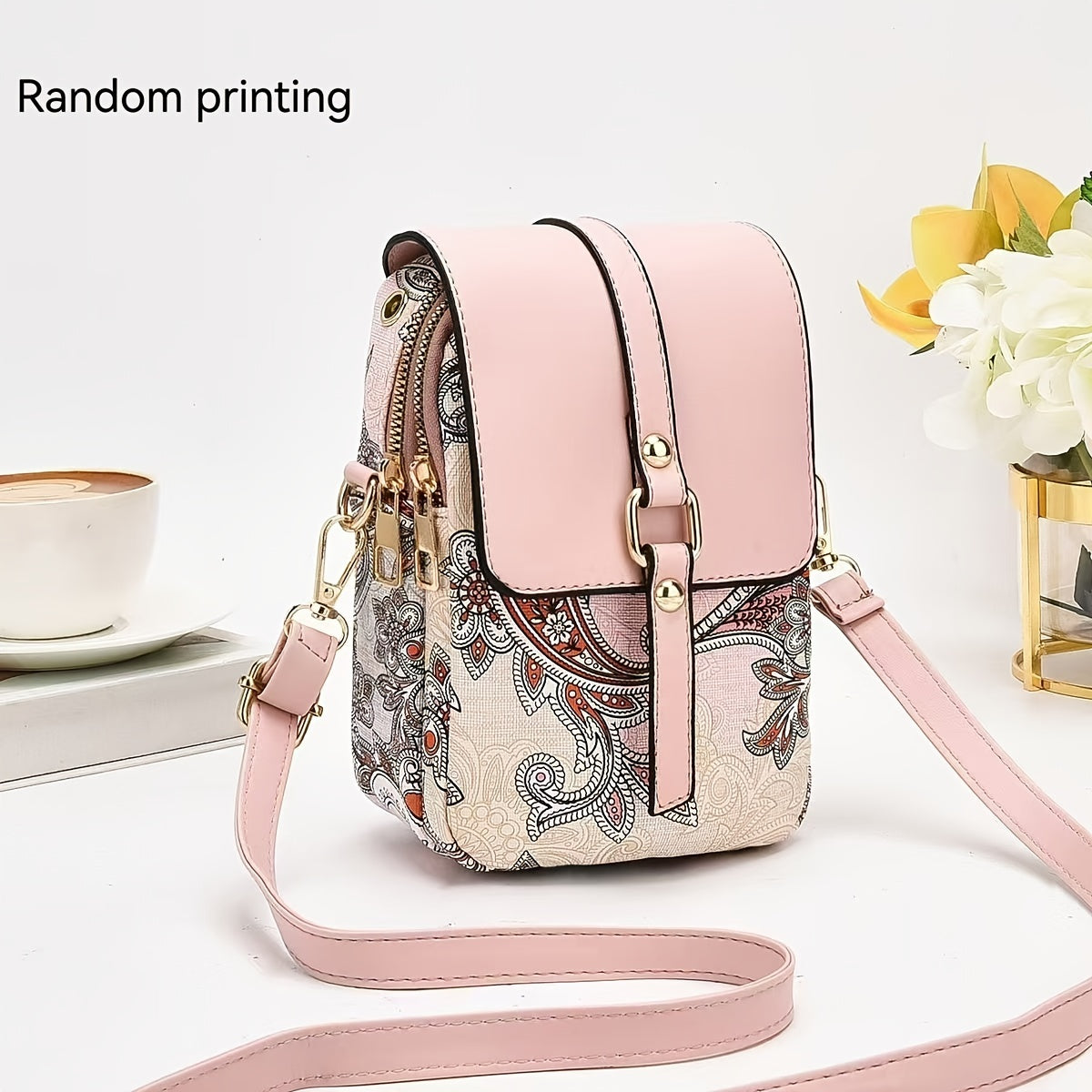 2024 New Small Multi-layer Mobile Phone Bag, High-end Light Luxury Print Single Shoulder Crossbody Bag for Women