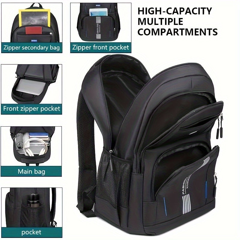1pc Fashionable Large Capacity Casual Backpack with Simple Computer Compartment, Versatile Men'S Shoulder Bag