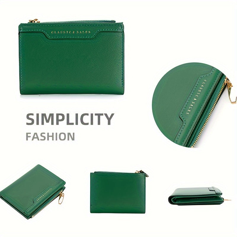 2024 Chic Women's Slim Wallet with Zipper - Multi-Functional, Ultra-Thin Card Holder in Multiple Colors