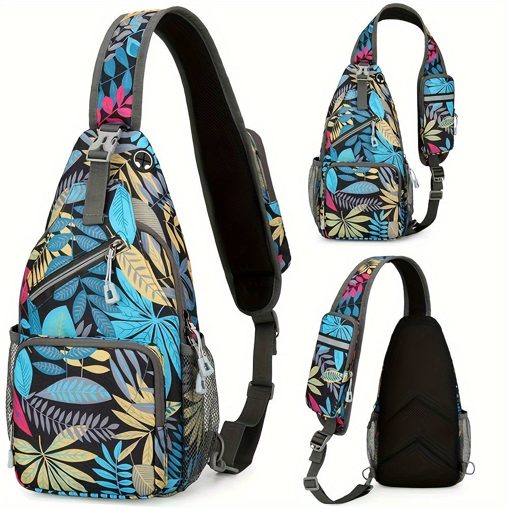 1pc High Quality Lightweight Crossbody Chest Bag for Men & Women, Large Capacity with Tablet Compartment, Adjustable Strap & Zipper Closure, Sporty Design for Outdoor Travel, Work, Hiking - Multiple Colors (Floral, Solid, Gradient), Durable Polyester Bag