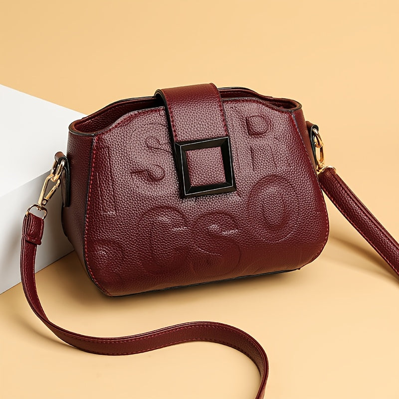 1pc Weiduola Women's Crossbody Bag with Letter Print, Adjustable Strap & Zipper Closure - Elegant Multi-Layer Design for Daily Use, Casual & Formal Occasions