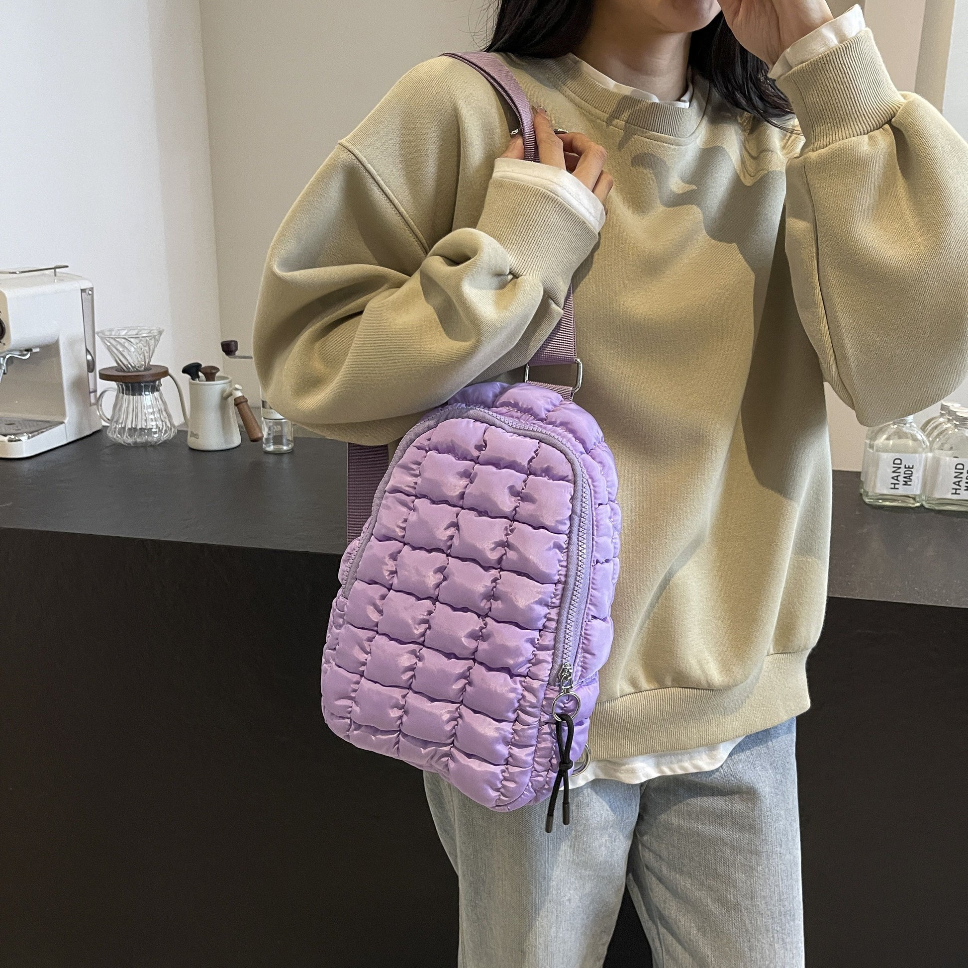 1pc new fashionable multi-color filled casual embroidery plaid single shoulder diagonal cross bag, Women's fashionable simple commuting single shoulder travel makeup handbag with large capacity