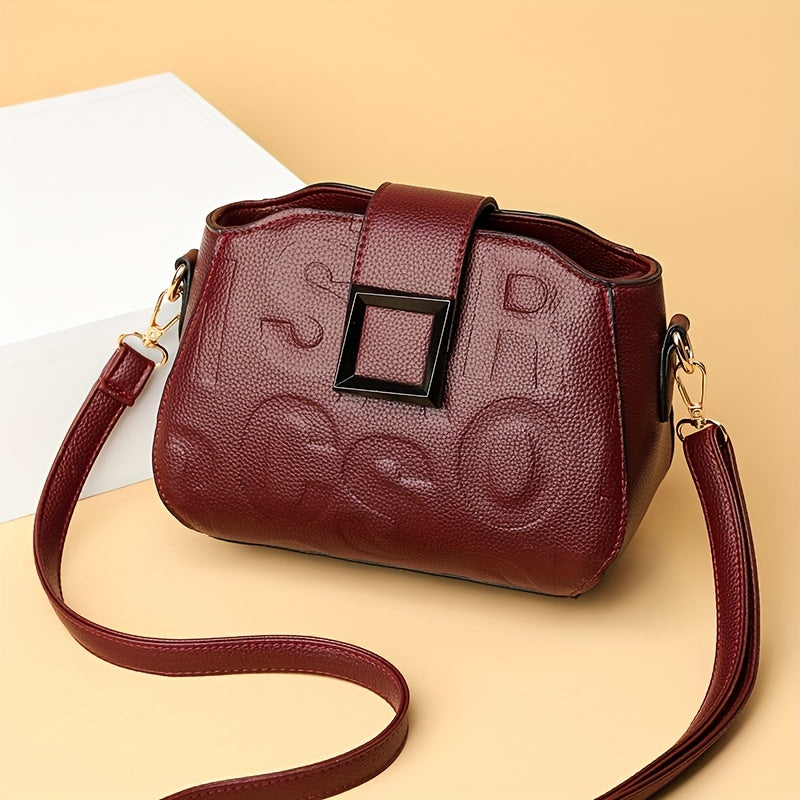 1pc Weiduola Women's Crossbody Bag with Letter Print, Adjustable Strap & Zipper Closure - Elegant Multi-Layer Design for Daily Use, Casual & Formal Occasions
