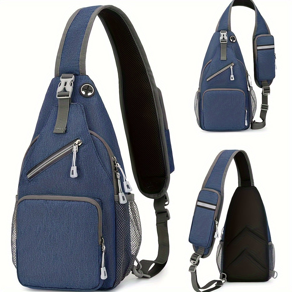 1pc High Quality Lightweight Crossbody Chest Bag for Men & Women, Large Capacity with Tablet Compartment, Adjustable Strap & Zipper Closure, Sporty Design for Outdoor Travel, Work, Hiking - Multiple Colors (Floral, Solid, Gradient), Durable Polyester Bag