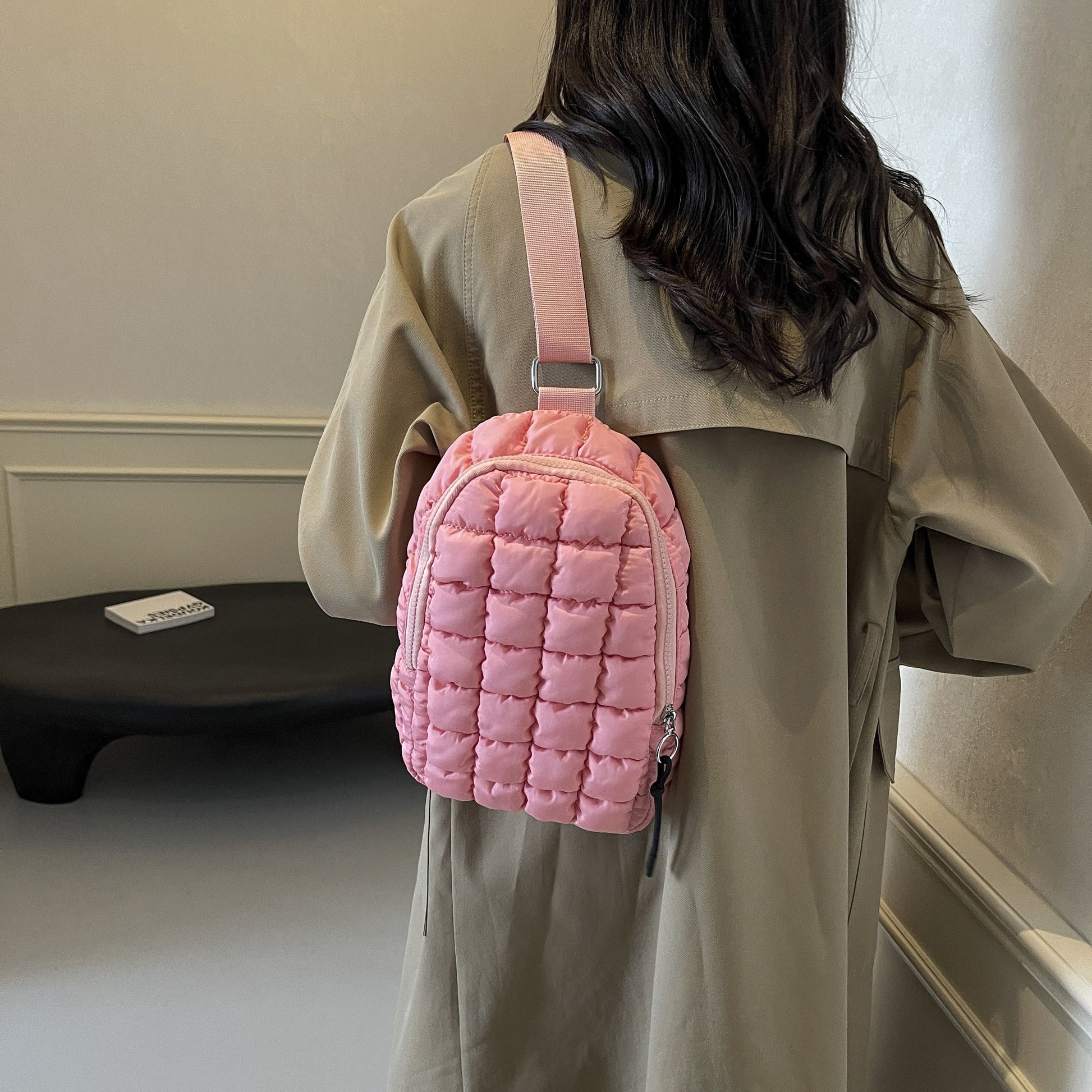 1pc new fashionable multi-color filled casual embroidery plaid single shoulder diagonal cross bag, Women's fashionable simple commuting single shoulder travel makeup handbag with large capacity