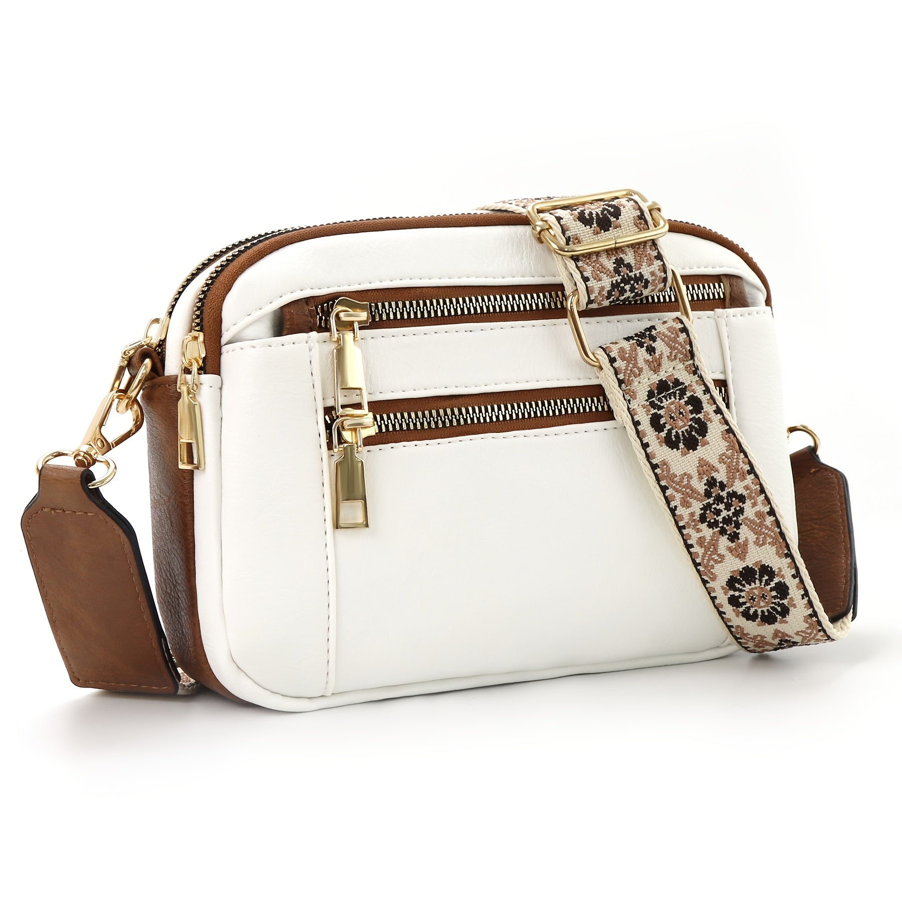 1pc Bohemia Women's Casual Crossbody Bag, Trendy PU Vegan Crossbody Purse for Women, Vintage Small Shoulder Bags with Retro Adjustable Shoulder Strap, Lightweight And Spacious Commuter Bag, Ethnic Style, Preferred Package Type