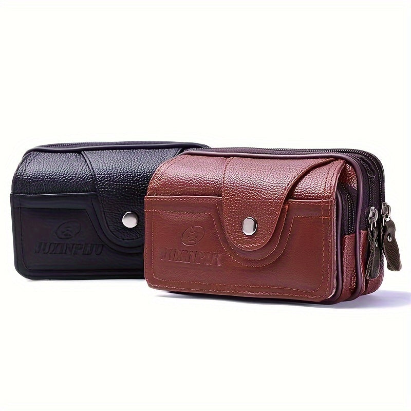 1pc Men‘S Business Crossbody Belt Phone Pouch, Casual Style Multi-Function Waist Bag for Middle-Aged And Elderly