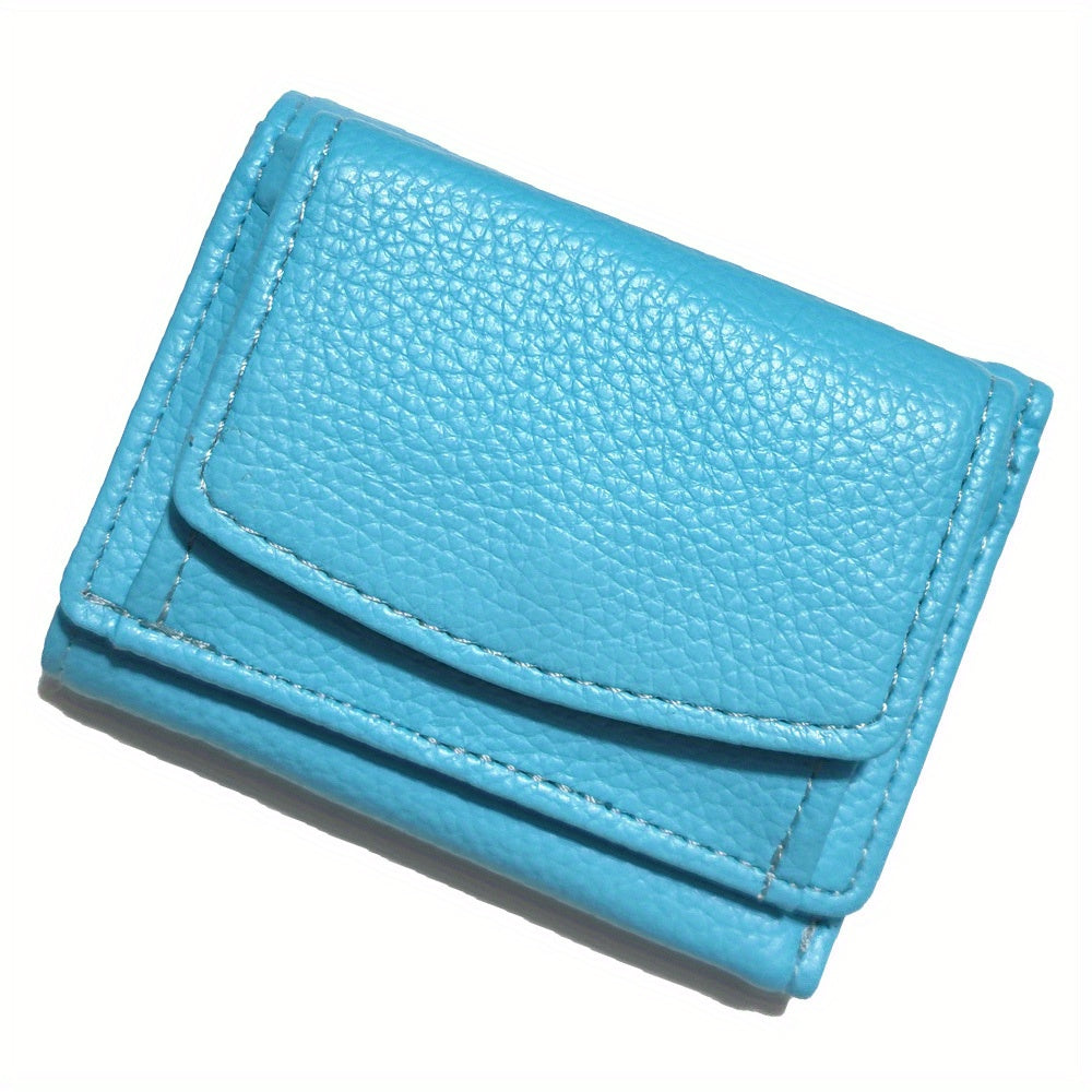 1pc Americana Style Synthetic Leather Wallet for Women, RFID Blocking, Slim Coin Purse with Snap Closure, Polyester Lined, Wet Wipe Clean, Card Holder Organizer