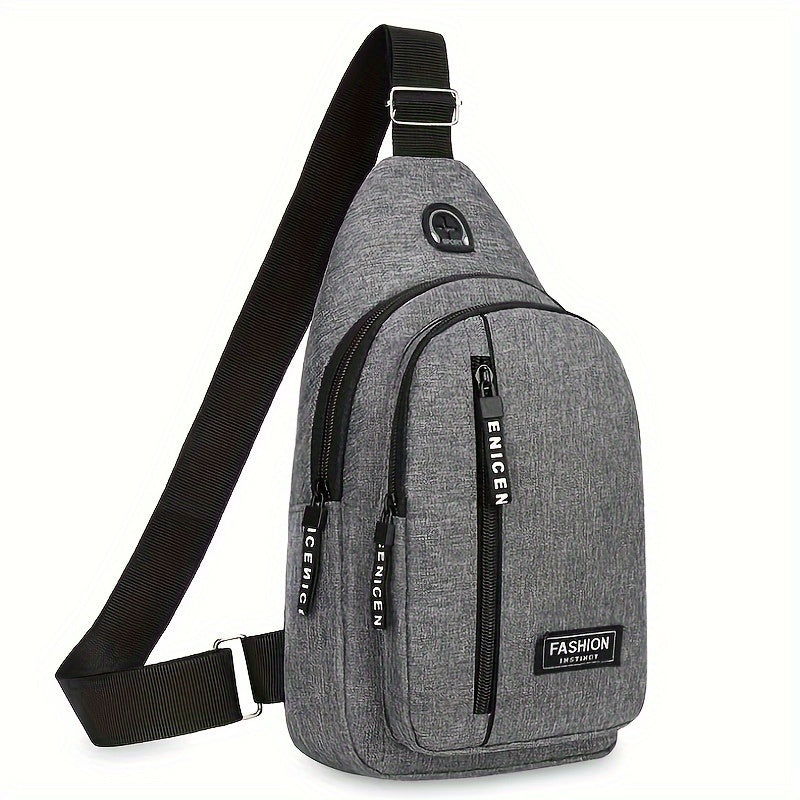 1pc Lightweight Men's Crossbody Bag, Hiking Multipurpose Chest Sling Bag