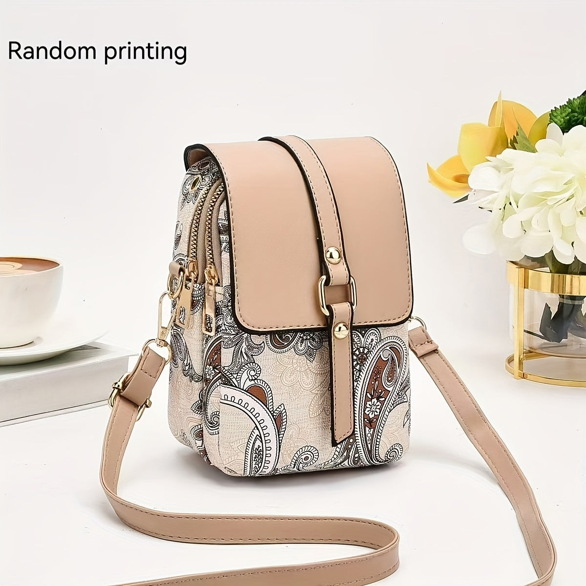 2024 New Small Multi-layer Mobile Phone Bag, High-end Light Luxury Print Single Shoulder Crossbody Bag for Women