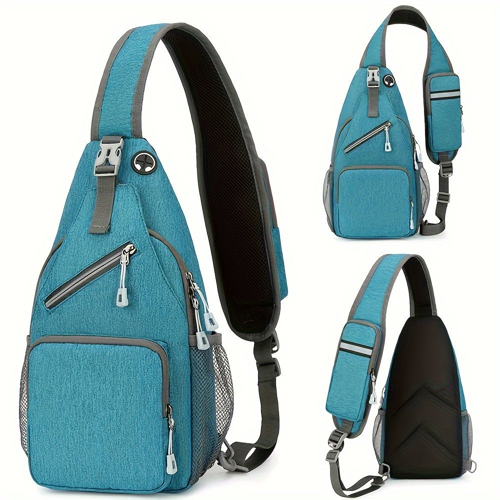 1pc High Quality Lightweight Crossbody Chest Bag for Men & Women, Large Capacity with Tablet Compartment, Adjustable Strap & Zipper Closure, Sporty Design for Outdoor Travel, Work, Hiking - Multiple Colors (Floral, Solid, Gradient), Durable Polyester Bag
