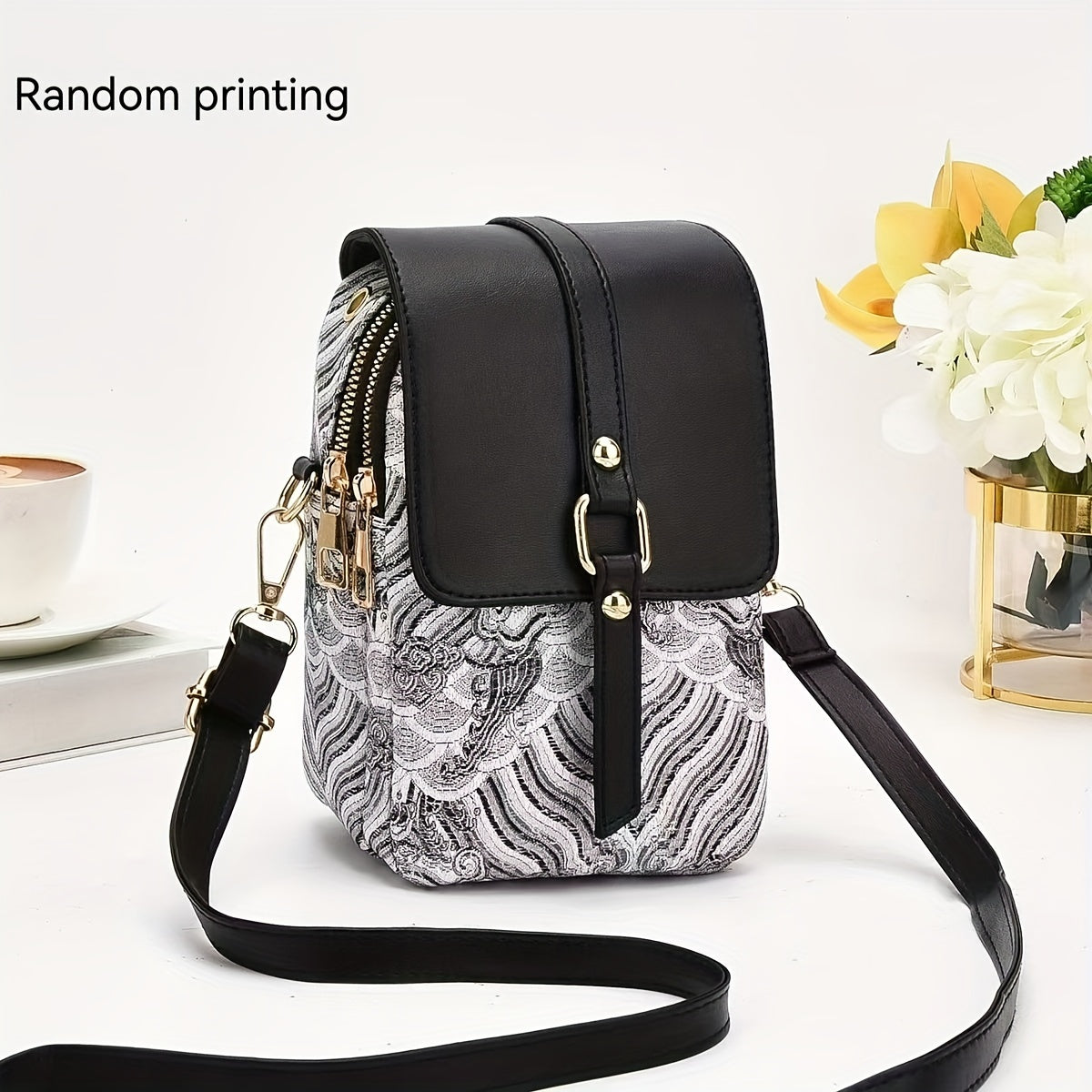 2024 New Small Multi-layer Mobile Phone Bag, High-end Light Luxury Print Single Shoulder Crossbody Bag for Women