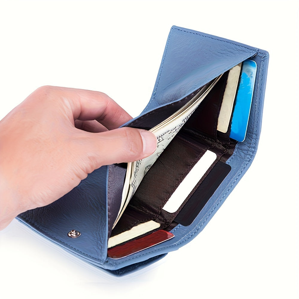 1pc Americana Style Synthetic Leather Wallet for Women, RFID Blocking, Slim Coin Purse with Snap Closure, Polyester Lined, Wet Wipe Clean, Card Holder Organizer