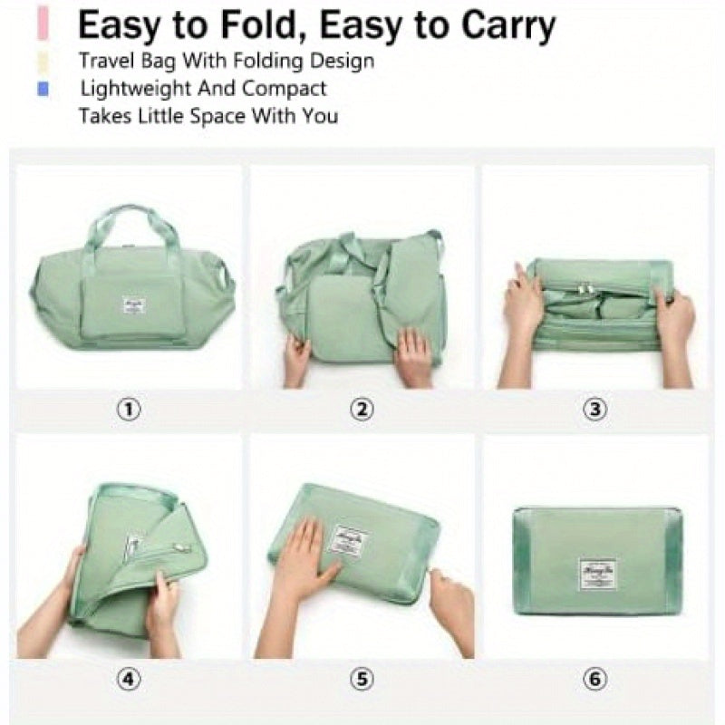 1pc Oxford Cloth Travel Duffel Bag Large Capacity Travel Bag, Expandable Foldable Travel Duffel Bag, Dry and Wet Separation Portable Travel Duffel Bag, Overnight Bag for Women and for Man