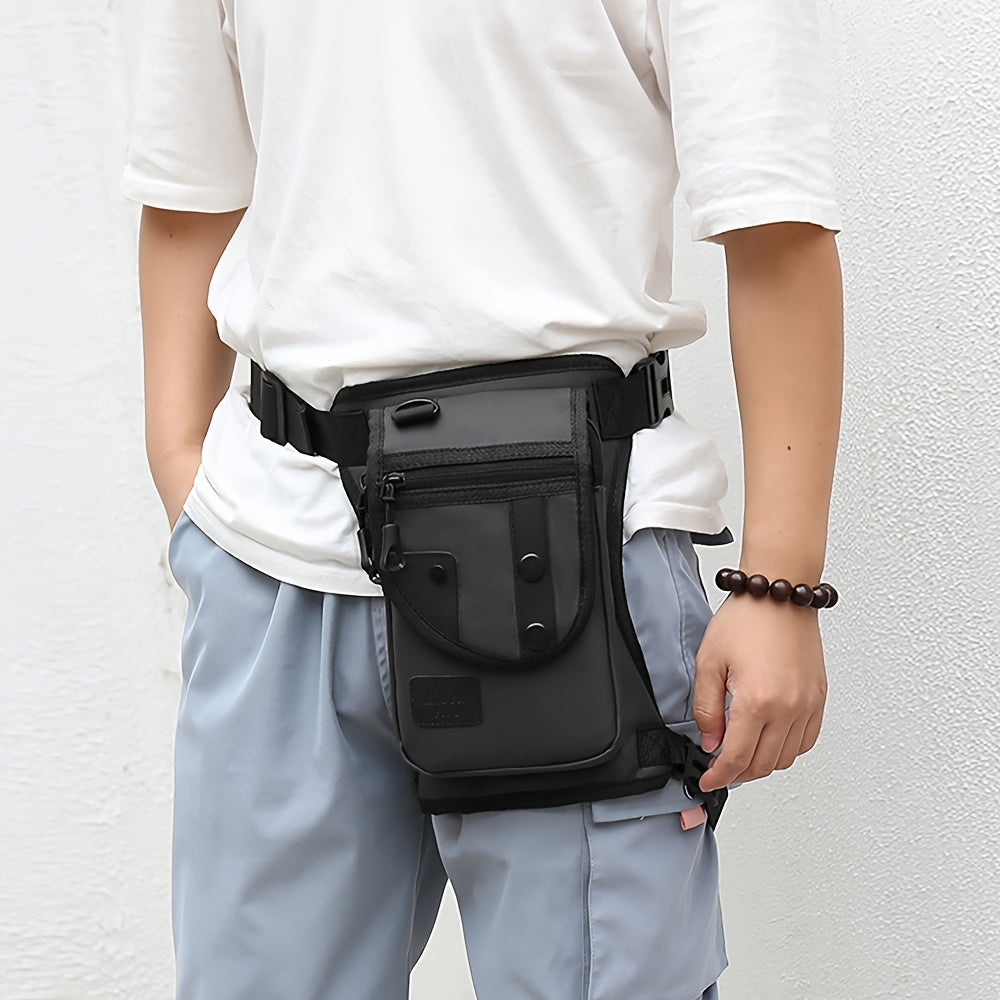 1pc Leg Bag Waist Bag for Men Motorcycle Riding Mens Multi-Function Travel Fishing Hiking Cycling Hip Bag