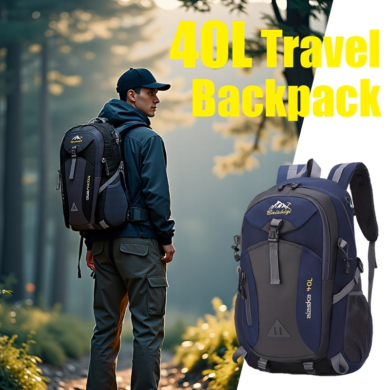 1pc 40L Hiking Backpack for Men & Women - Lightweight, Adjustable Shoulder Strap, Zippered Compartments, Durable Polyester Lining, Ideal for Outdoor Sports & Leisure Travel, Camping Gea