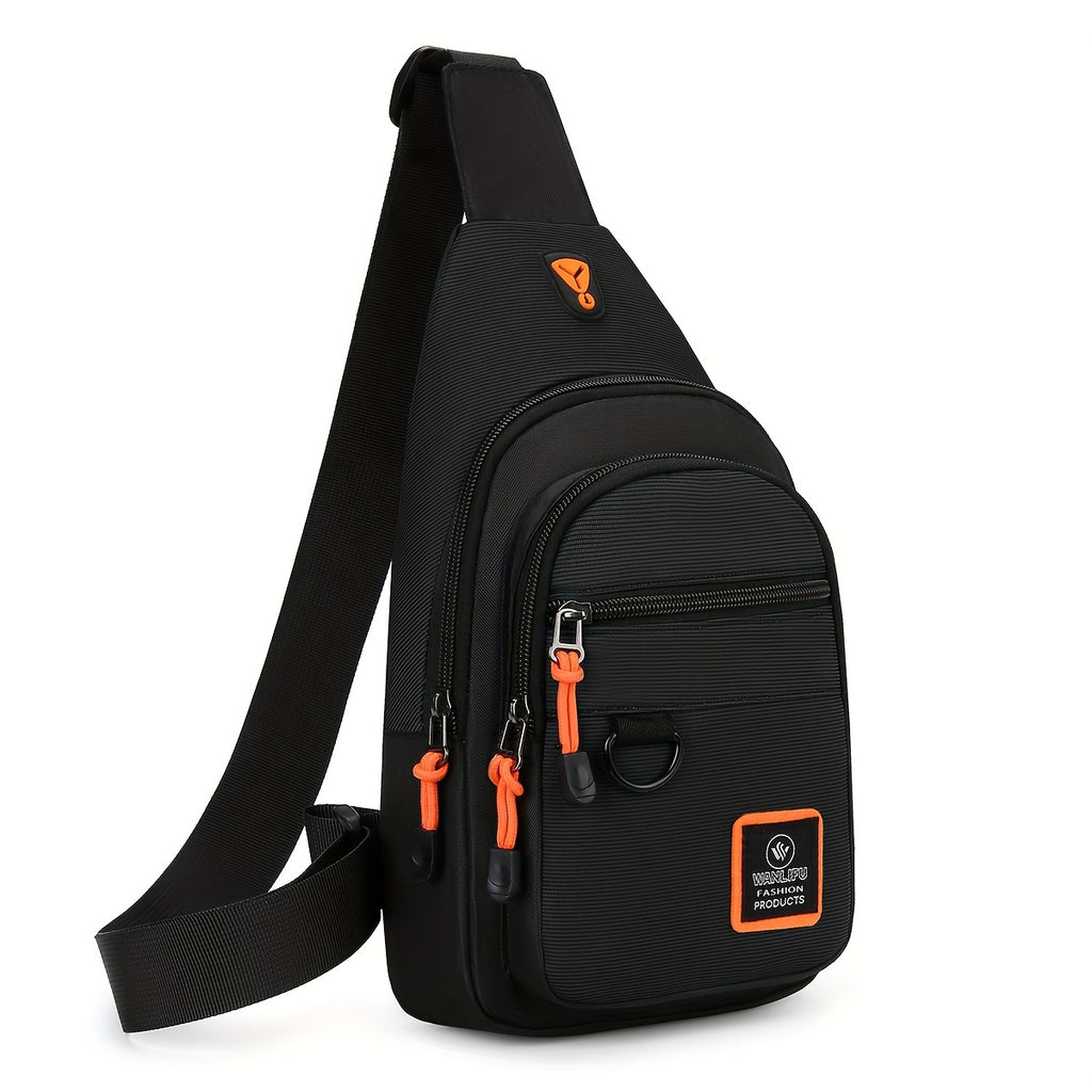 1pc Ultra-Durable Wear-Resistant Chest Bag - Compact, Lightweight, Portable, and Spacious Oxford Shoulder Bag for Outdoor Mountain Climbing, Riding, Travel, and Hiking - Small Three-Layer Design with Large Capacity and Adjustable Straps
