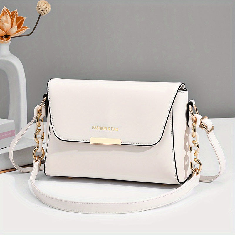 2023 New Women'S Crossbody Bag - Stylish White with Golden-Tone Hardware, Adjustable Strap, Zipper Closure, Perfect for Everyday Use, Everyday Crossbody | Minimalist Design | Durable Zipper Closure, Small Crossbody Bag