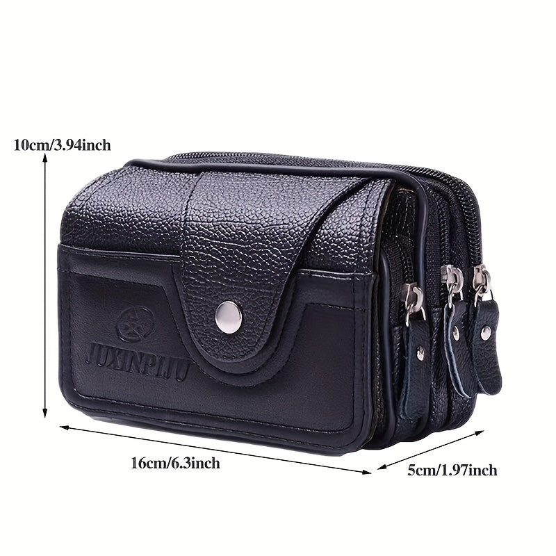 1pc Men‘S Business Crossbody Belt Phone Pouch, Casual Style Multi-Function Waist Bag for Middle-Aged And Elderly