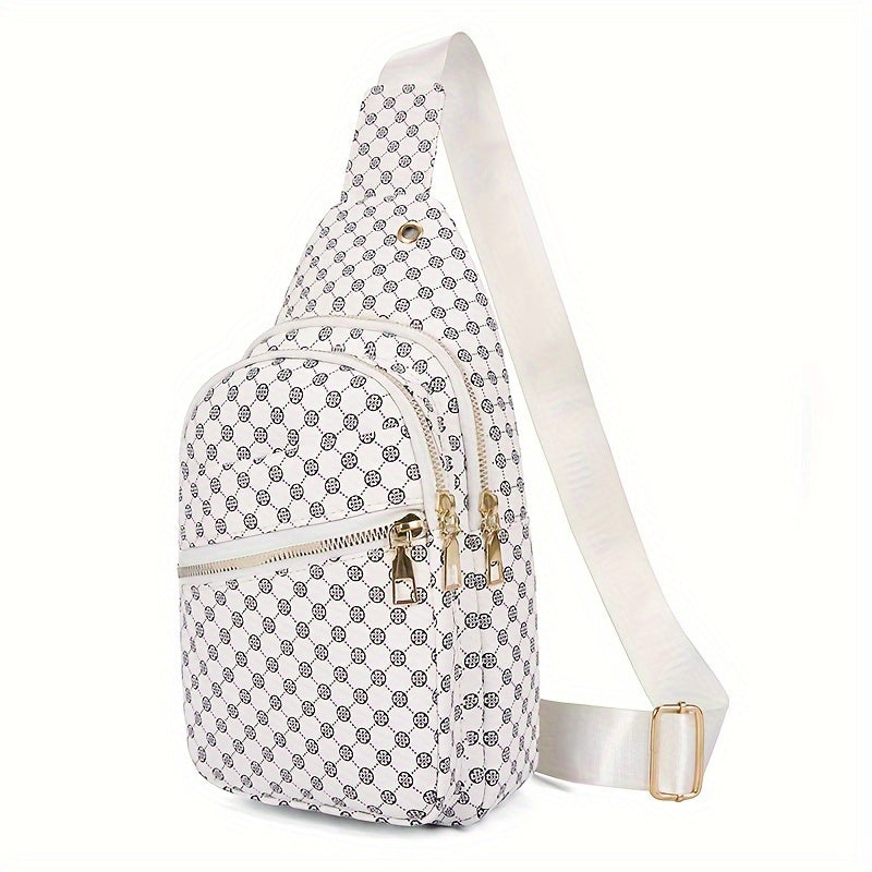 1pc Men's Classic Chest Bag, Casual Fashion PU Sling Bag