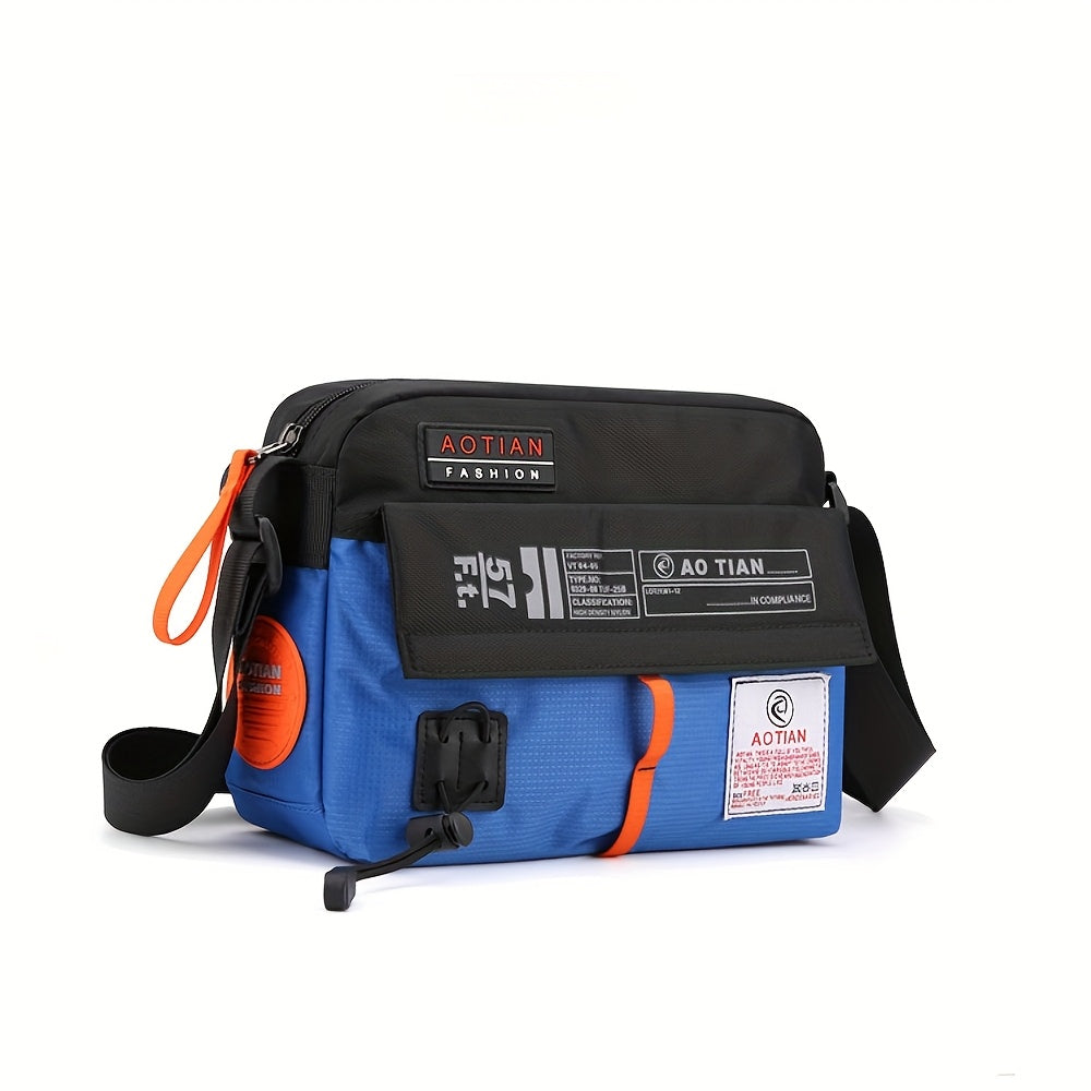 1pc AOATIAN Fashion Sports Crossbody Bag for Men, Casual Oxford Cloth Shoulder Bag with Adjustable Strap, Zippered Pockets, Machine Washable, Daily Commute Camera Bag, Small Crossbody Bag
