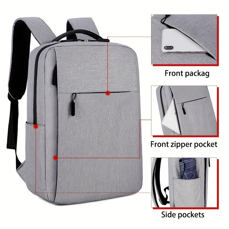1pc Large Capacity Travel Backpack - Durable Oxford Fabric with Multiple Compartments, Adjustable Shoulder Straps & Zipper Closure, Perfect for Commuting, Office, and Outings (Mixed Colors), Backpack for Travel, Commuting Bag, Modern Backpack, Sturdy Cons