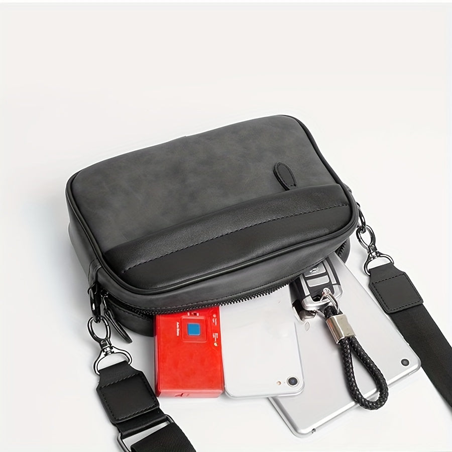 1pc Men's Bag, Sports Casual Messenger Bag, Casual Shoulder Bag, Retro Crossbody Bag For Daily Shopping Going Out