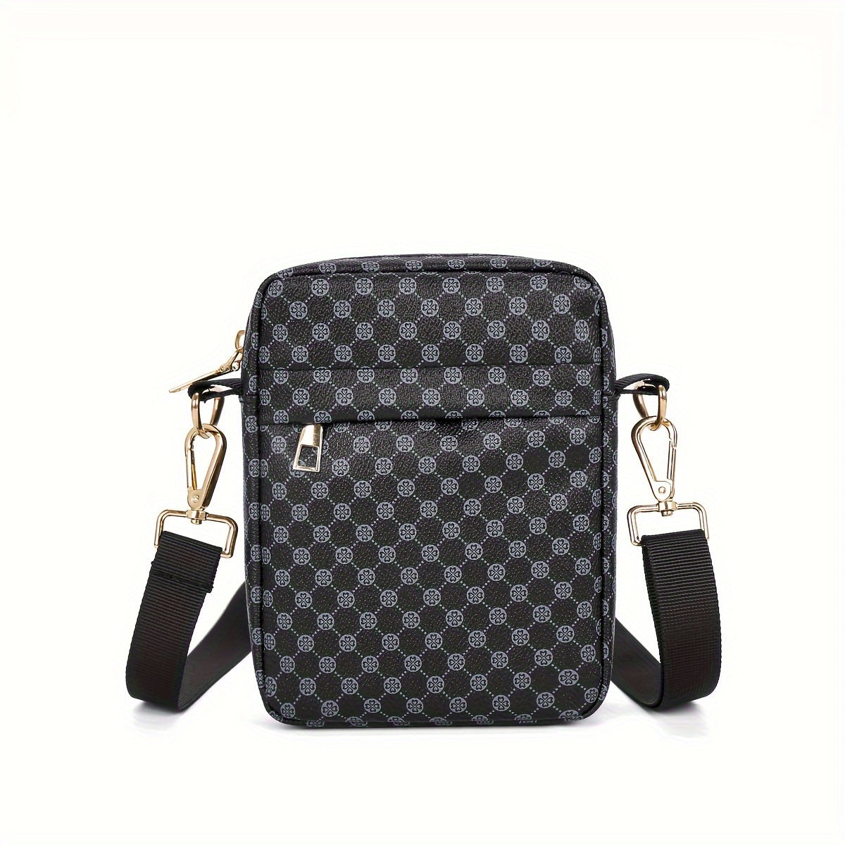 1pc Men's Mini Checkered Print PU Square Bag - Portable Crossbody Bag - For School, Work, Shopping, Travel - Suitable for Men - Perfect Gift for Students & Professionals