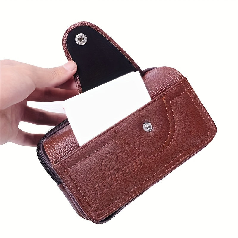 1pc Men‘S Business Crossbody Belt Phone Pouch, Casual Style Multi-Function Waist Bag for Middle-Aged And Elderly