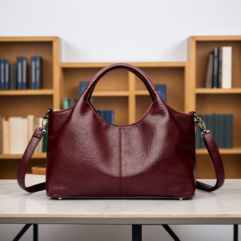 2025 Trendy Handbag, Fashionable Women's Shoulder Bag, Gift for Mom, Casual Crossbody Bag, Versatile Shopping Bag with Zip Closure, Synthetic Material Lining, Adjustable Strap, Edgeless Decoration, Multiple Colors Available