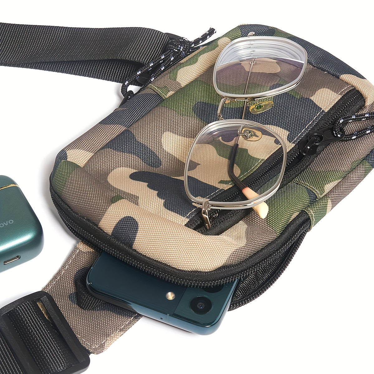 1pc Men's Camouflage Small Crossbody Bag, Lightweight Satchel Shoulder Bag For Traveling And Hiking (Prints Randomized)