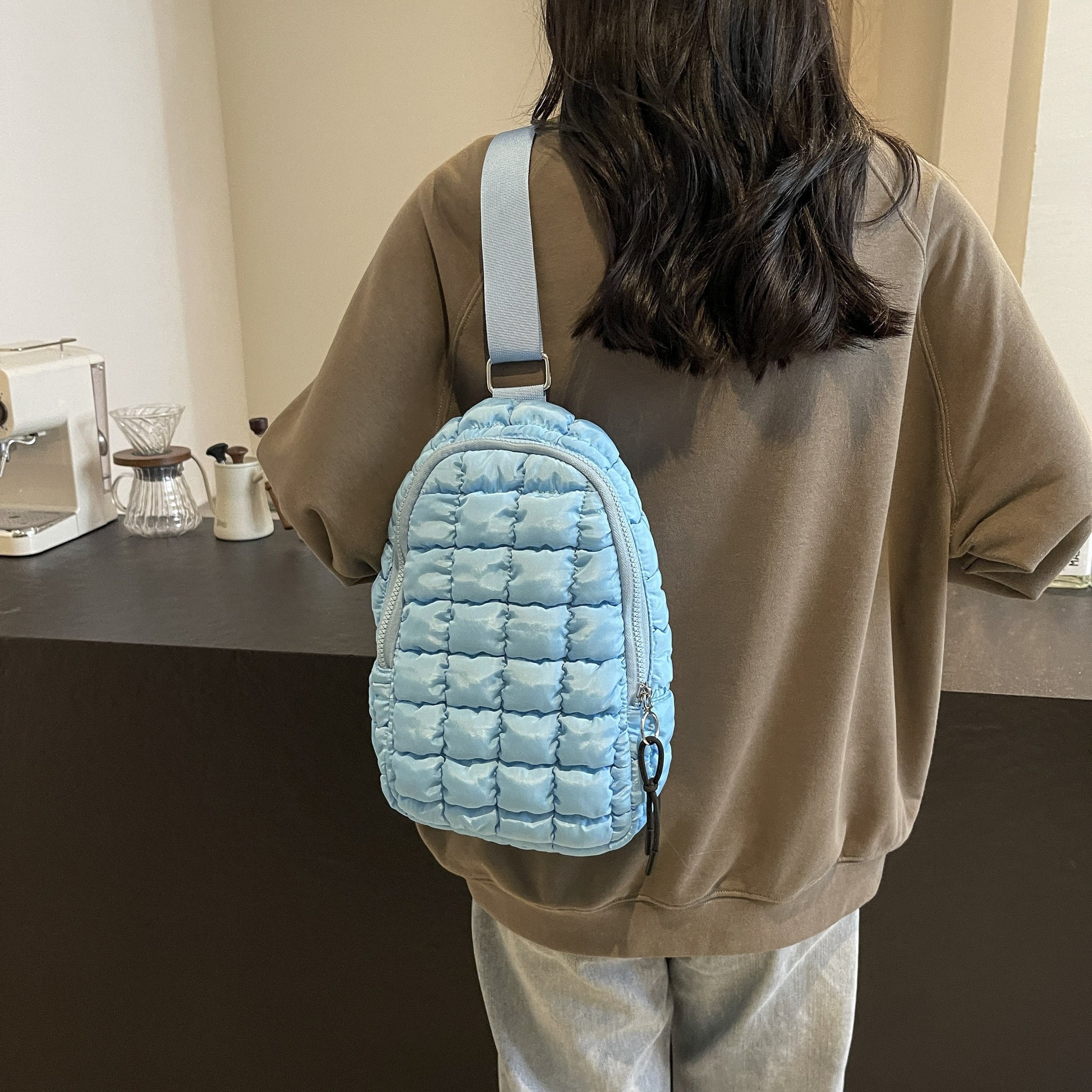 1pc new fashionable multi-color filled casual embroidery plaid single shoulder diagonal cross bag, Women's fashionable simple commuting single shoulder travel makeup handbag with large capacity