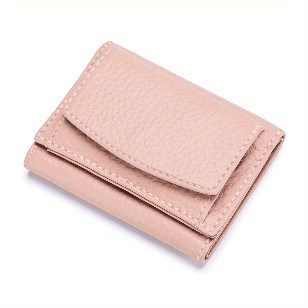 1pc Americana Style Synthetic Leather Wallet for Women, RFID Blocking, Slim Coin Purse with Snap Closure, Polyester Lined, Wet Wipe Clean, Card Holder Organizer