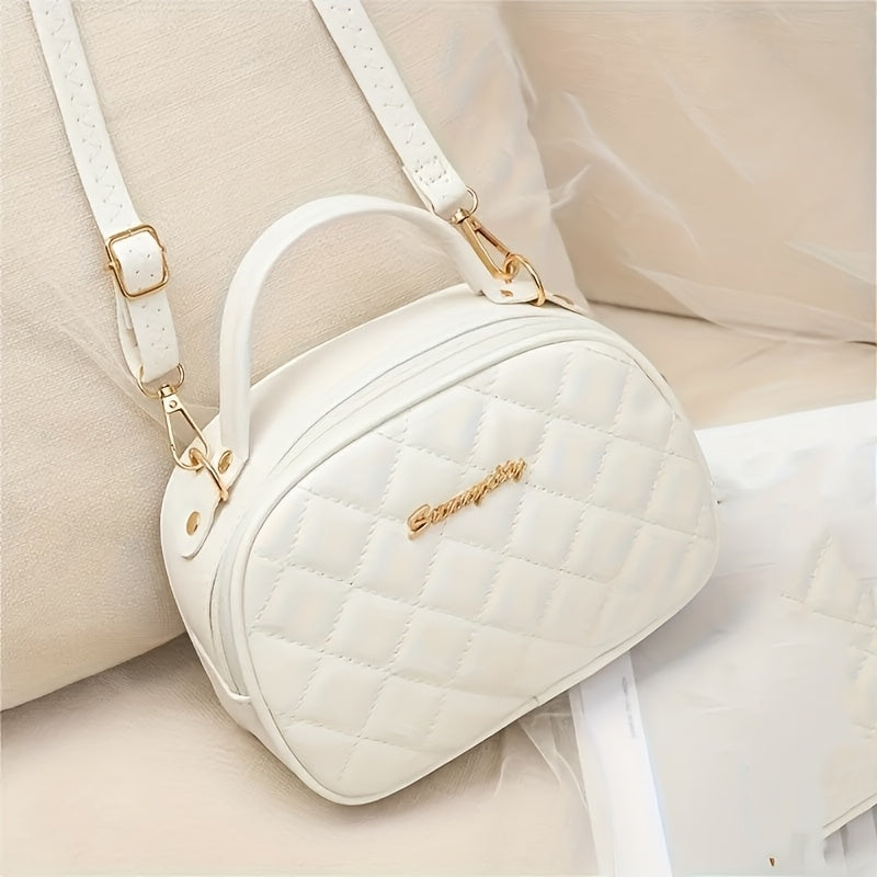 1pc Girl's Fashionable Cross-body Bag, Rhombus Embroidered Bag, Mobile Phone Bag, Coin Purse Handbag, Ideal choice for Gifts
