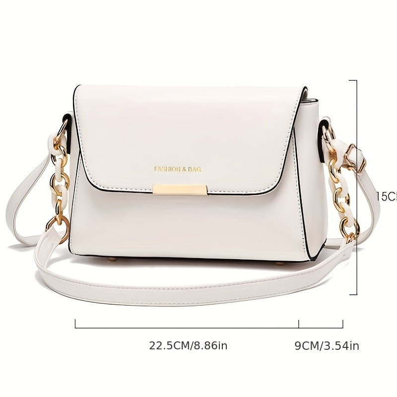 2023 New Women'S Crossbody Bag - Stylish White with Golden-Tone Hardware, Adjustable Strap, Zipper Closure, Perfect for Everyday Use, Everyday Crossbody | Minimalist Design | Durable Zipper Closure, Small Crossbody Bag