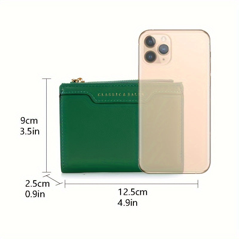 2024 Chic Women's Slim Wallet with Zipper - Multi-Functional, Ultra-Thin Card Holder in Multiple Colors