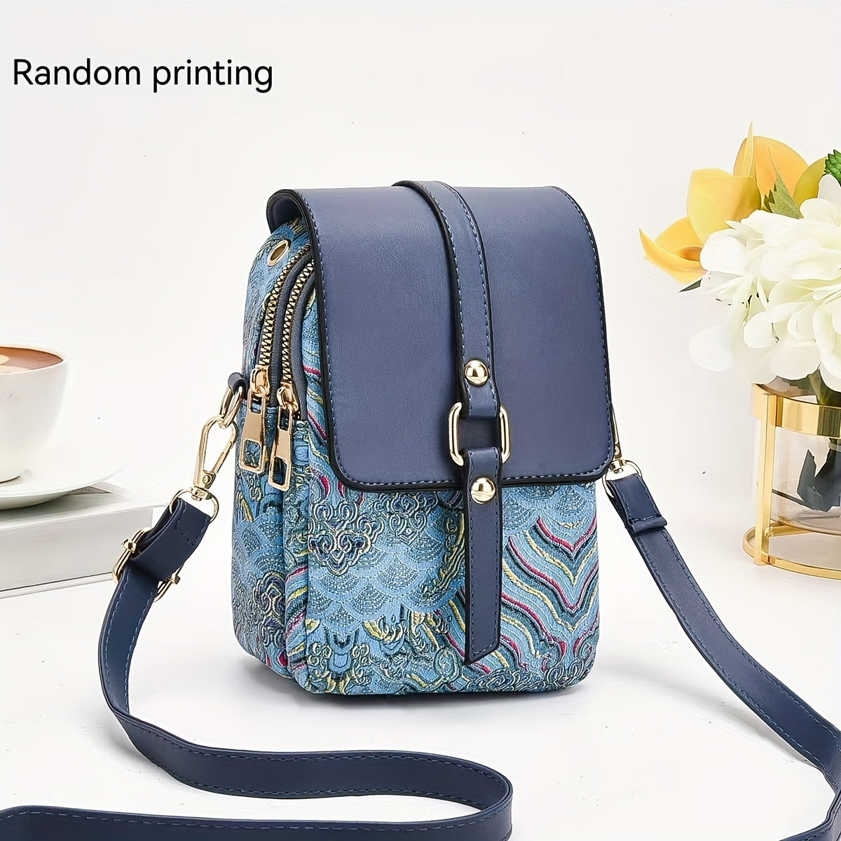 2024 New Small Multi-layer Mobile Phone Bag, High-end Light Luxury Print Single Shoulder Crossbody Bag for Women