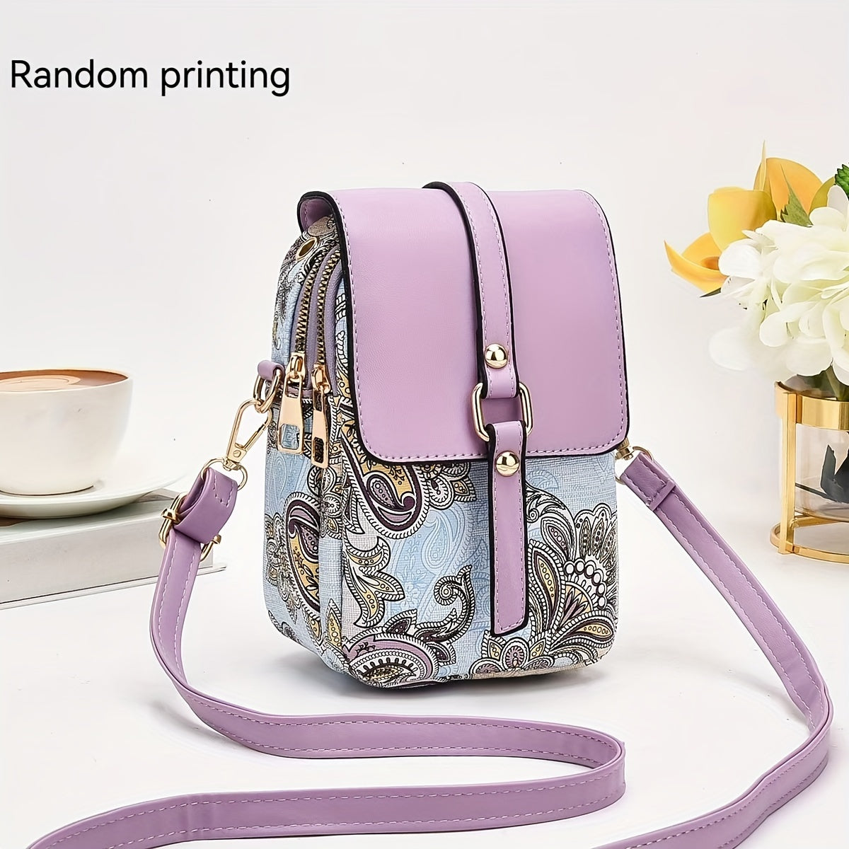 2024 New Small Multi-layer Mobile Phone Bag, High-end Light Luxury Print Single Shoulder Crossbody Bag for Women