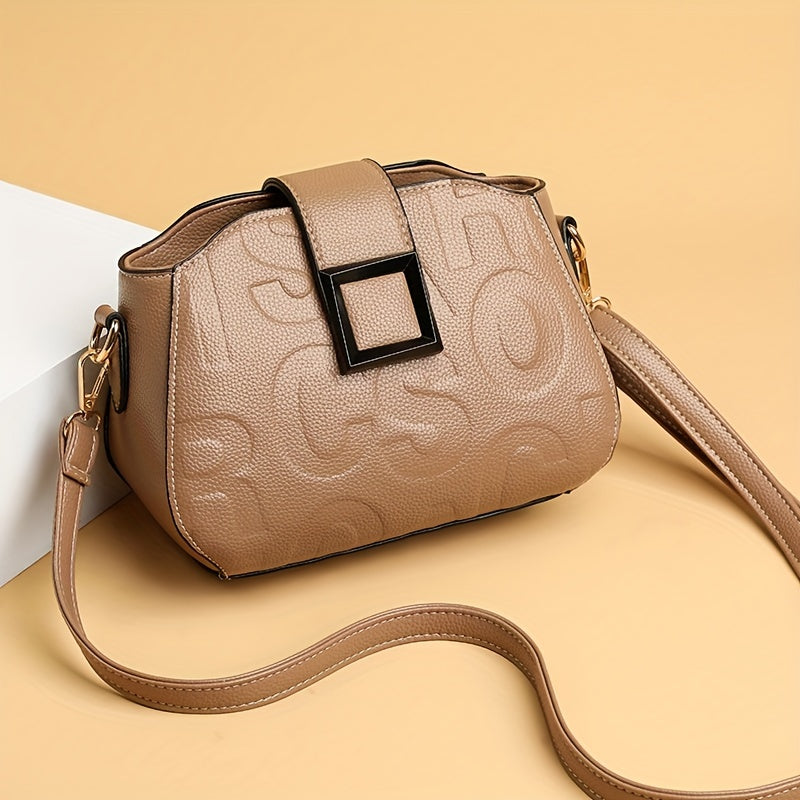 1pc Weiduola Women's Crossbody Bag with Letter Print, Adjustable Strap & Zipper Closure - Elegant Multi-Layer Design for Daily Use, Casual & Formal Occasions