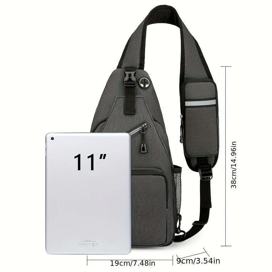1pc High Quality Lightweight Crossbody Chest Bag for Men & Women, Large Capacity with Tablet Compartment, Adjustable Strap & Zipper Closure, Sporty Design for Outdoor Travel, Work, Hiking - Multiple Colors (Floral, Solid, Gradient), Durable Polyester Bag
