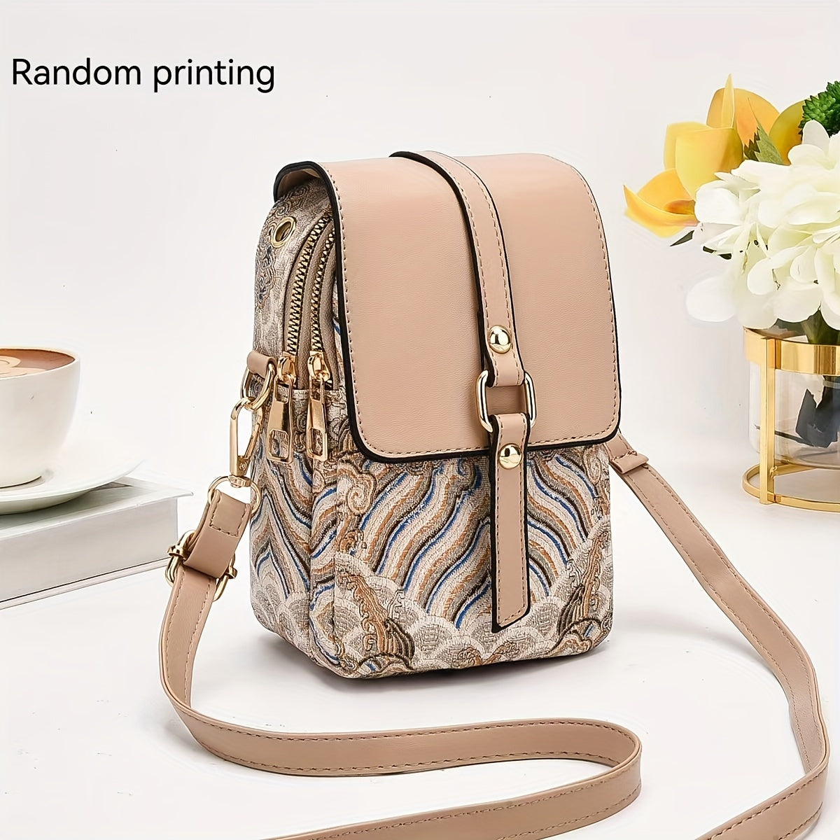 2024 New Small Multi-layer Mobile Phone Bag, High-end Light Luxury Print Single Shoulder Crossbody Bag for Women