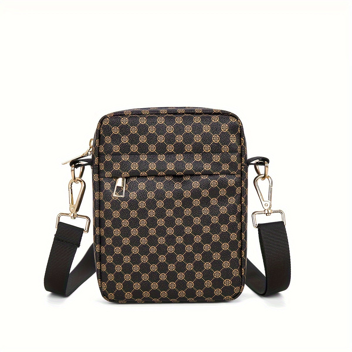1pc Men's Mini Checkered Print PU Square Bag - Portable Crossbody Bag - For School, Work, Shopping, Travel - Suitable for Men - Perfect Gift for Students & Professionals